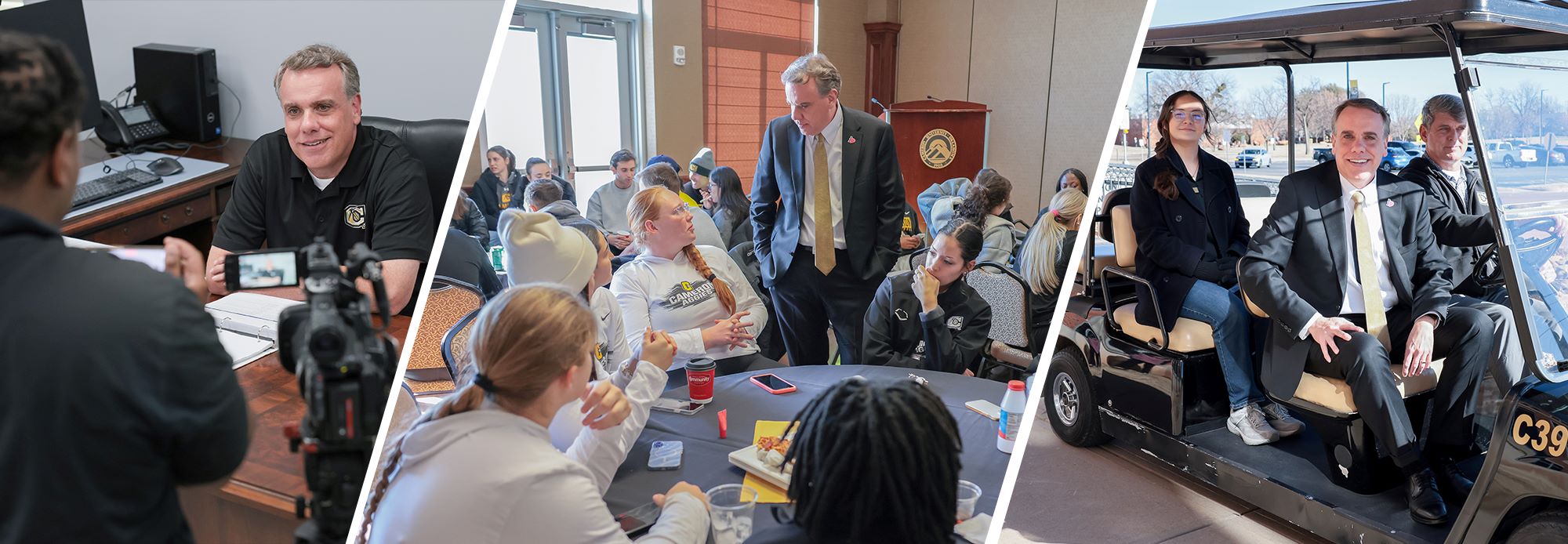 Cameron Students posing for a picture on Campus
