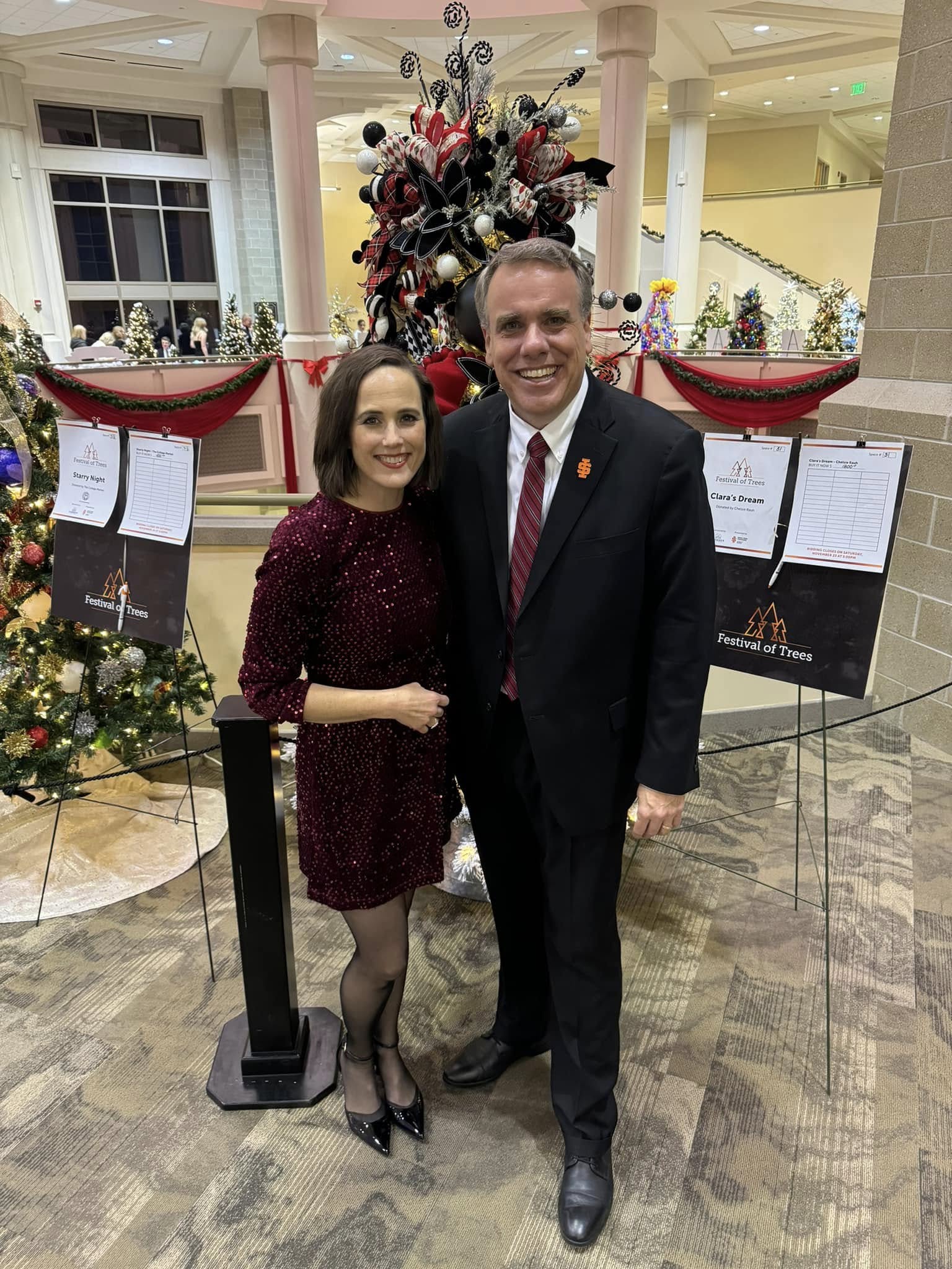 Dr. Hunt and wife Jenifer at the Festival of the Trees, 2024